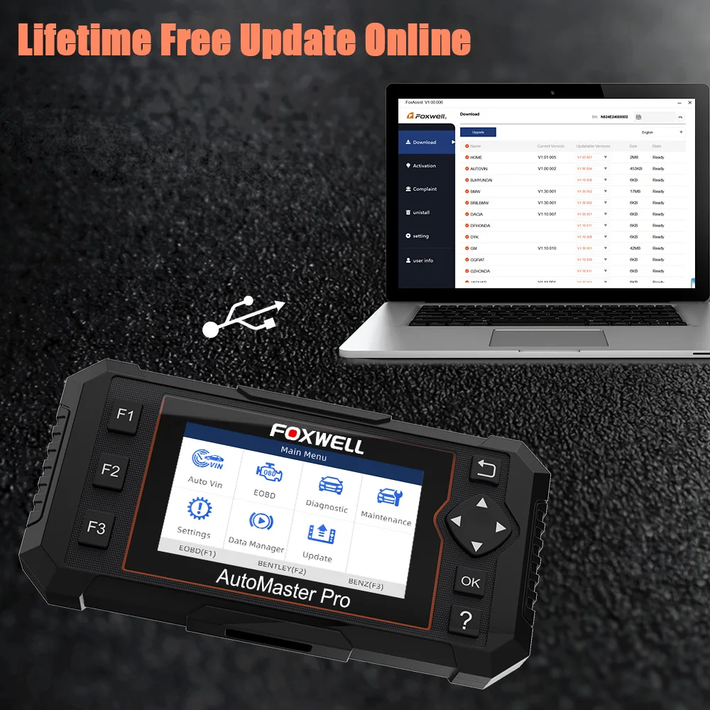 Сканер FOXWELL NT614 Elite Four System OBD2 подушка безопасности двигателя ABS AT EPB сброс масла EOBD