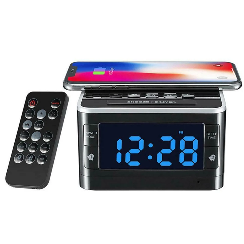 T8 Bluetooth динамик Повтор Будильник fm-радио с беспроводным зарядным устройством USB OTG