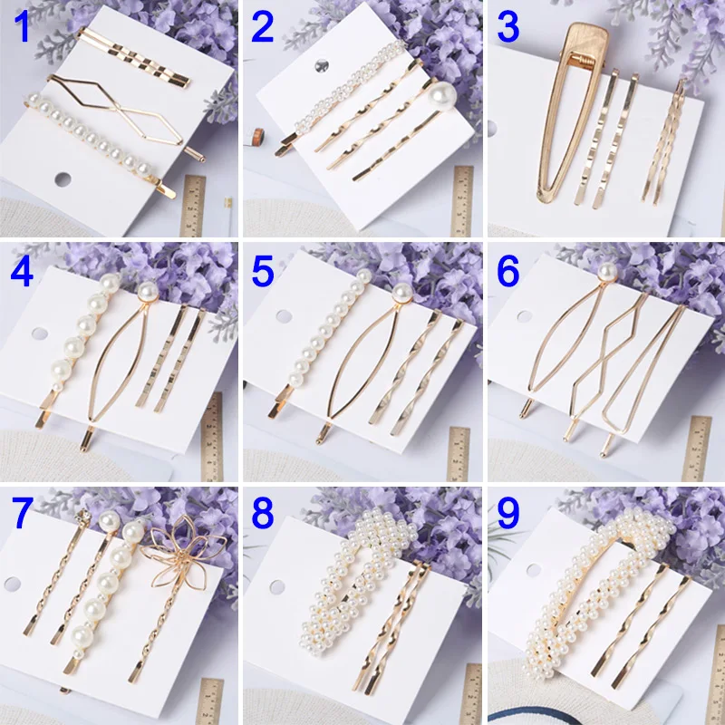 

Sweet Imitation Pearl Metal Hairclip Simple Hairpin for Girls Women SWD889