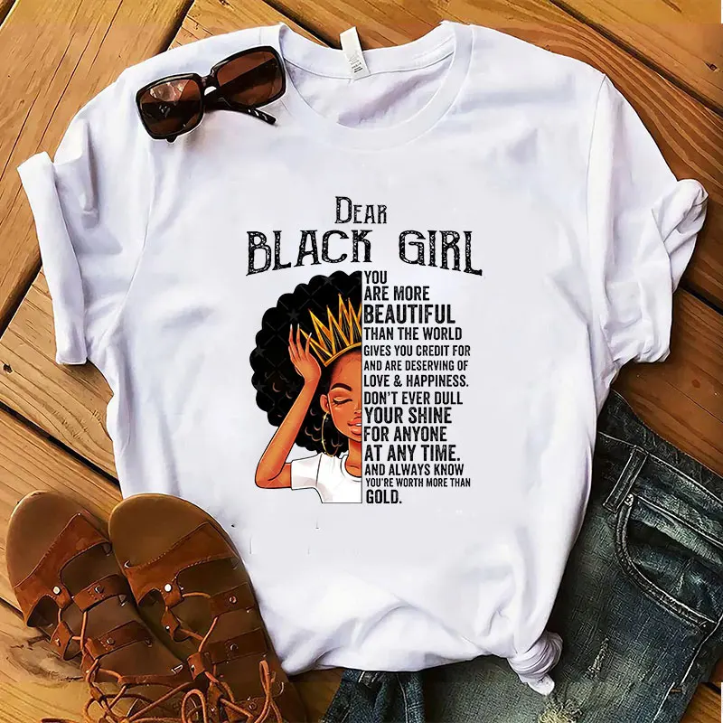 Новые поступления дешевые женские футболки с изображением черной девушки Бога