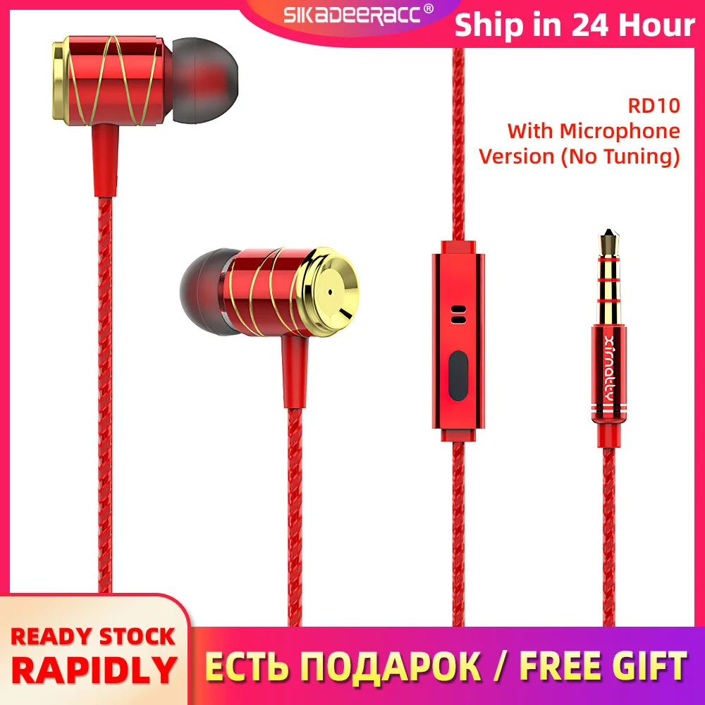 HIFI Качество звука проводные наушники сабвуфер стерео бас микрофон Универсальная
