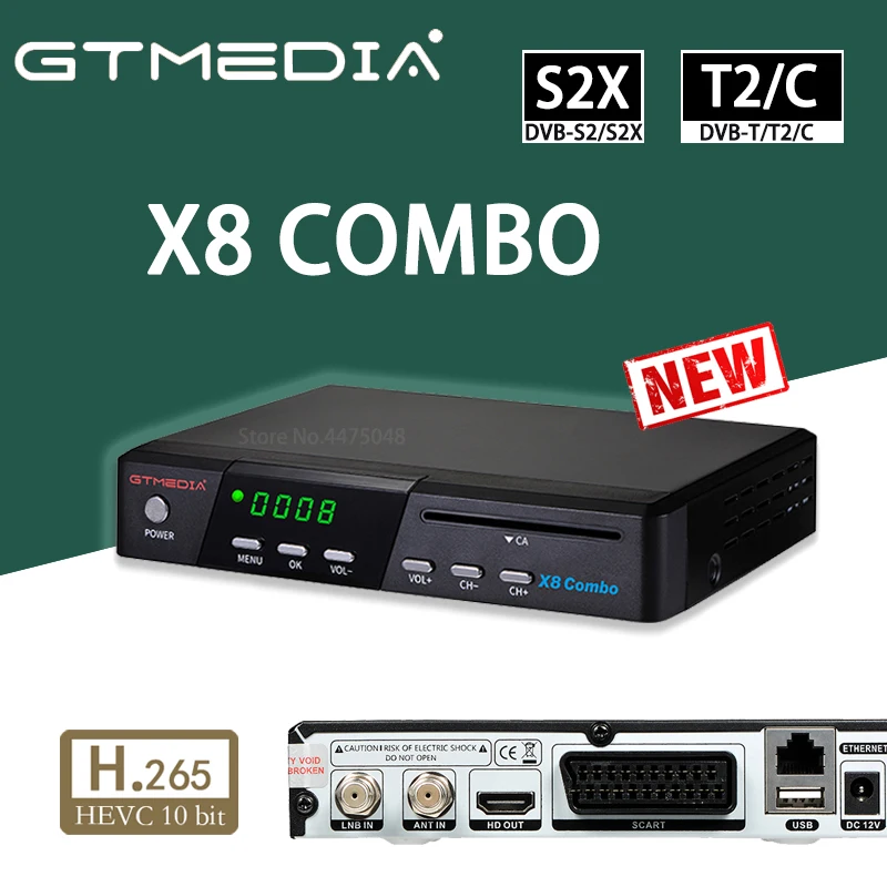 

Digital satellite Decoder GTMEDIA X8 Combo DVB-T2 Terrestrial DVB-S2X TV Receiver H.265 10 bit Youtude 1080P Tuner Set top box