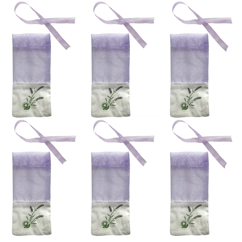 6pcs Sachets Flower Printing Lavender Fragrance cotton Sachet Bag for Seeds Portable Empty | Дом и сад