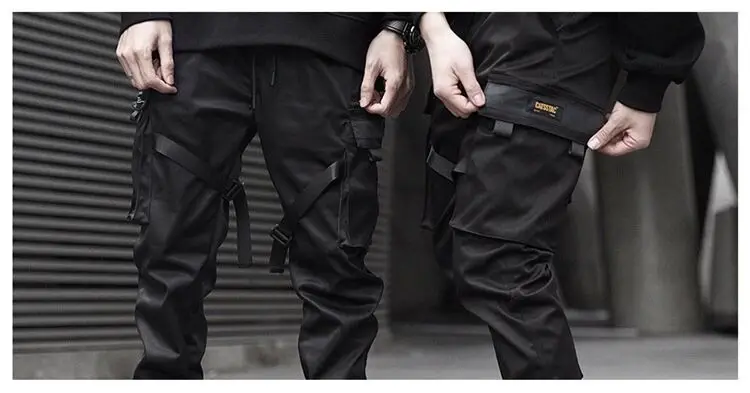 April MOMO 2019 Men Multi-pocket Harem Hip Pop Pants Trousers Streetwear Sweatpants Hombre Male Casual Fashion Cargo |