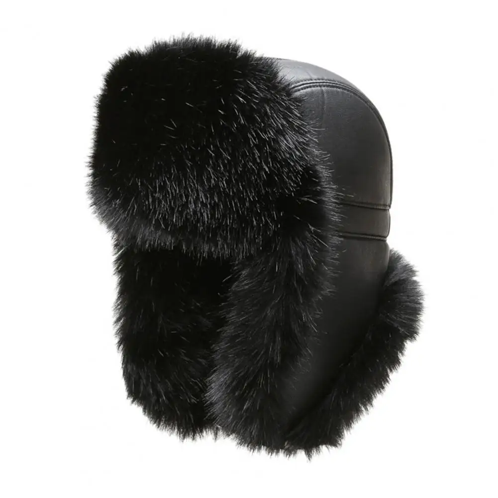 

Шапка Lei Feng для мужчин и женщин, новая зимняя меховая теплая ветрозащитная шапка, шапка-ушанка из искусственного меха, черная шапка-ушанка дл...