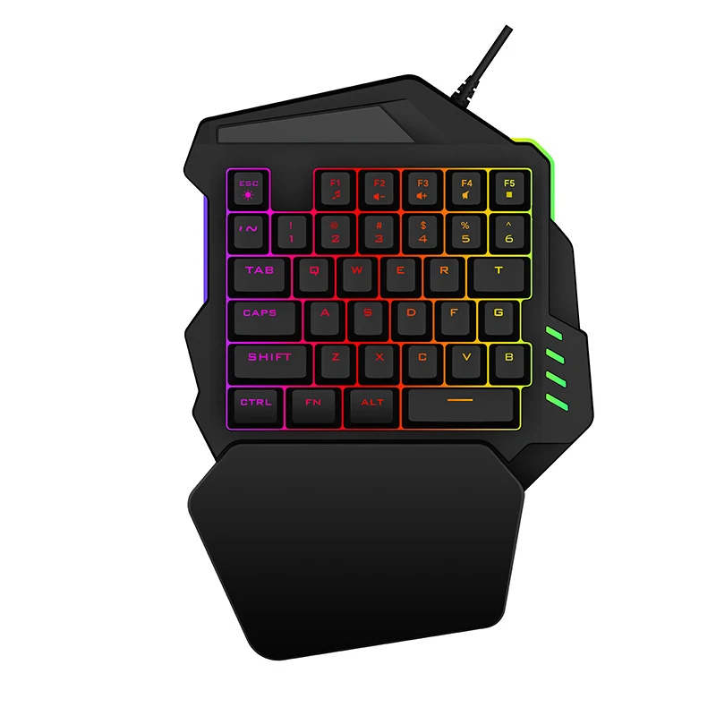 

USB Wired One-handed Gaming Keyboard 35 Keys Left Hand Mechanical Keypad Cool Colorful Backlight Mini Computer Keyboards