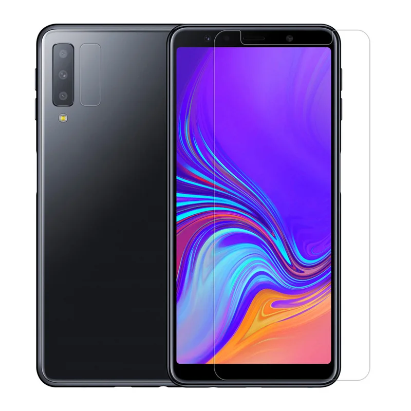 Прозрачное закаленное защитное стекло для Samsung Galaxy A7 2018 6 0''|Защитные стёкла и