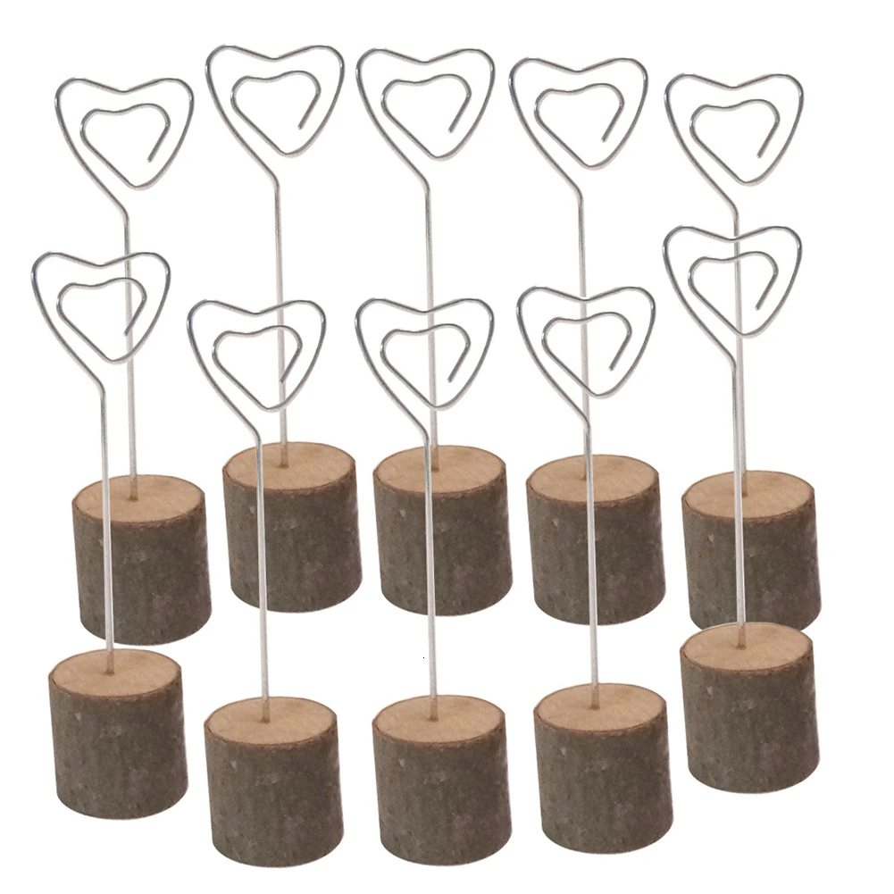 10 шт. деревянный свай имя держатель карточки с именем гостя фото клип меню стол