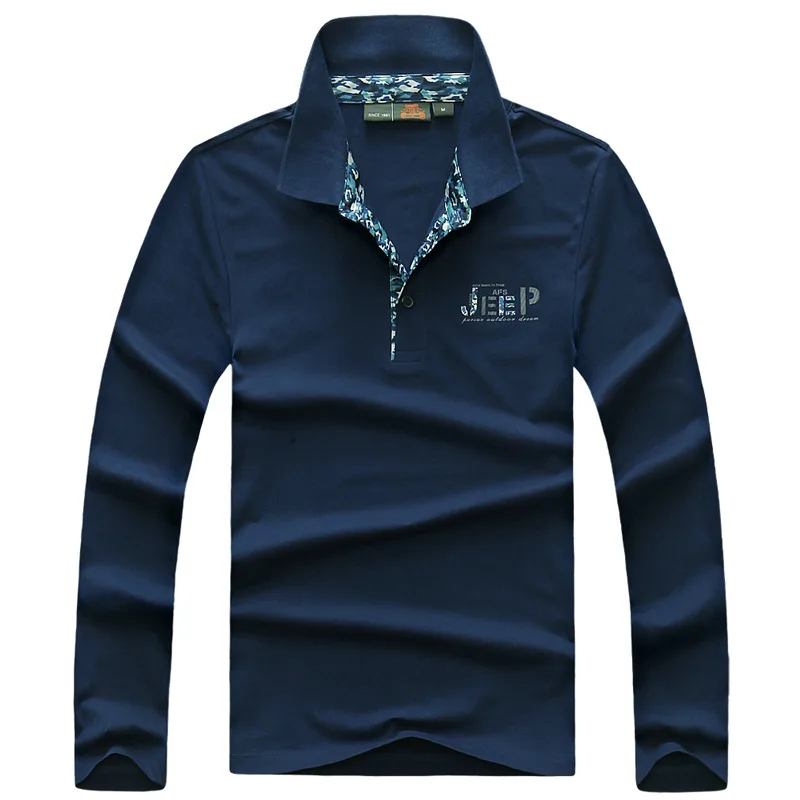 Высококачественная хлопковая рубашка поло Мужская Повседневная с отложным