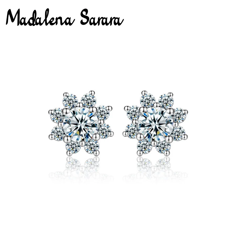 Серьги MADALENA SARARA S925 фианит AAAA инкрустированные серьги в простом стиле для девушек