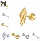 Женские маленькие серьги MC, 925 пробы, Серебряный пирсинг, 2021, Необычные геометрические серьги в форме крыла ангела, капли воды, солнце