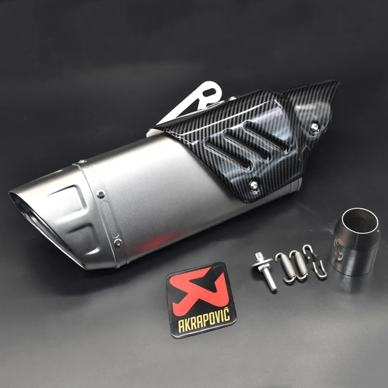 Moto rcycle 500cc 600cc выхлопные Углеродные волокна выхлопные moto rcycle escape moto для honda suzuki R6 R1 CBR500 Z750 R3 CBR1000RR - Цвет: TITANIUM