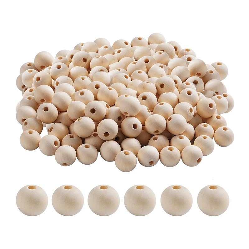 

500Pcs 20mm Unfinished Wood Beads for Craft Making and DIY Crafts,Suitable for Home and Holiday Decor,DIY Jewelry Making