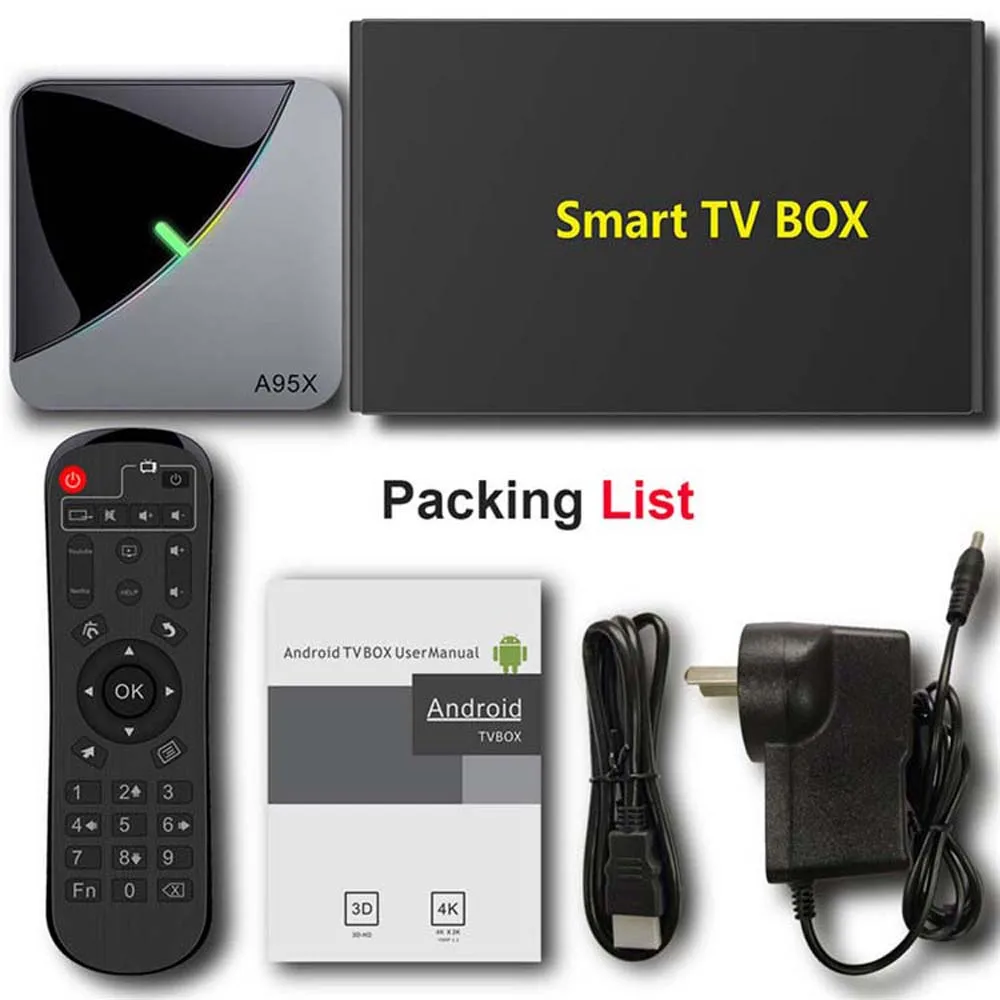 S905X3 мультимедийный плеер Android 90 1080P TV приемники RGB светильник Box Smart Set Top WiFi