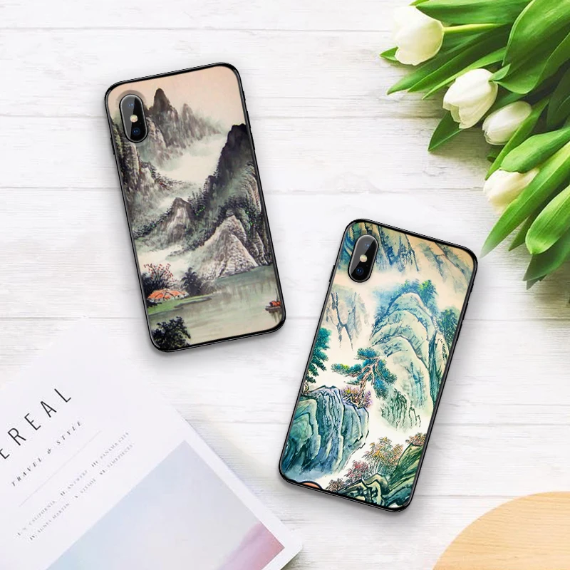 Китайский пейзаж живопись для Xiaomi Redmi 7 Note 4X 5A 16G 32G GO 7A K20 6 5 8 Pro Чехол телефона в виде