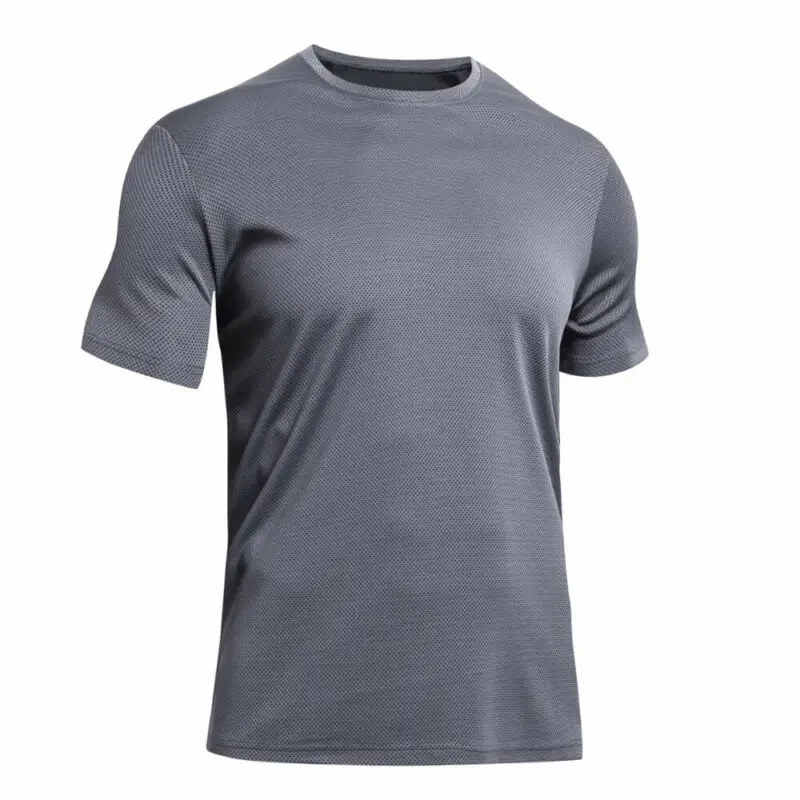 

Mens Slim Fit Sport Gym Black Top Shirts Outdoor Runing Scretch Quick Dry Tee UK