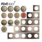 Wallpad L6, сделай сам, 1, 2, 3, 4 набора, промежуточный шаг, DP, 2P, переключатель, коричневый, алюминиевая каркасная панель, Бесплатная комбинация