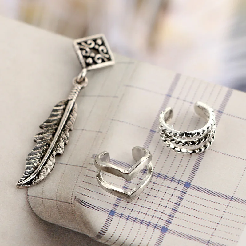 

Retro Bohemian Punk Creative Personality Asymmetric Stud Earring Set Female Korean Fashion Earrings for Women
