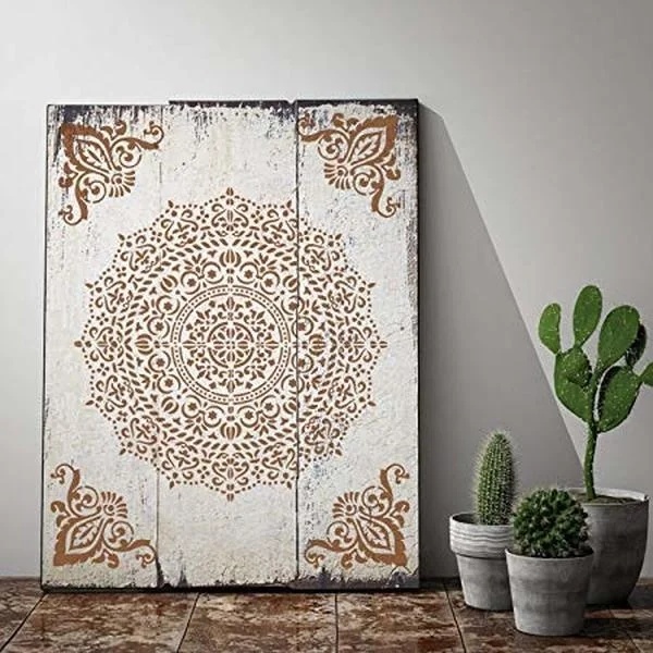 7 шт./компл. цветочный трафарет Мандала для рисования на дереве стены искусство