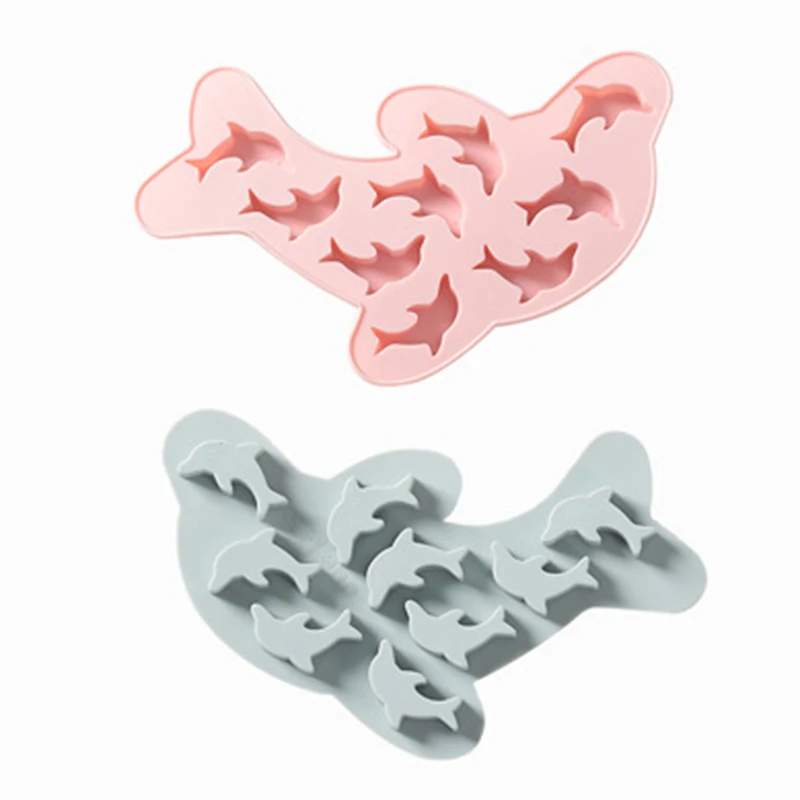 

New Ice Mold Silicone Cute Dolphin Shape Ice Mould Chocolate Mould Kitchen Gadge SCI88