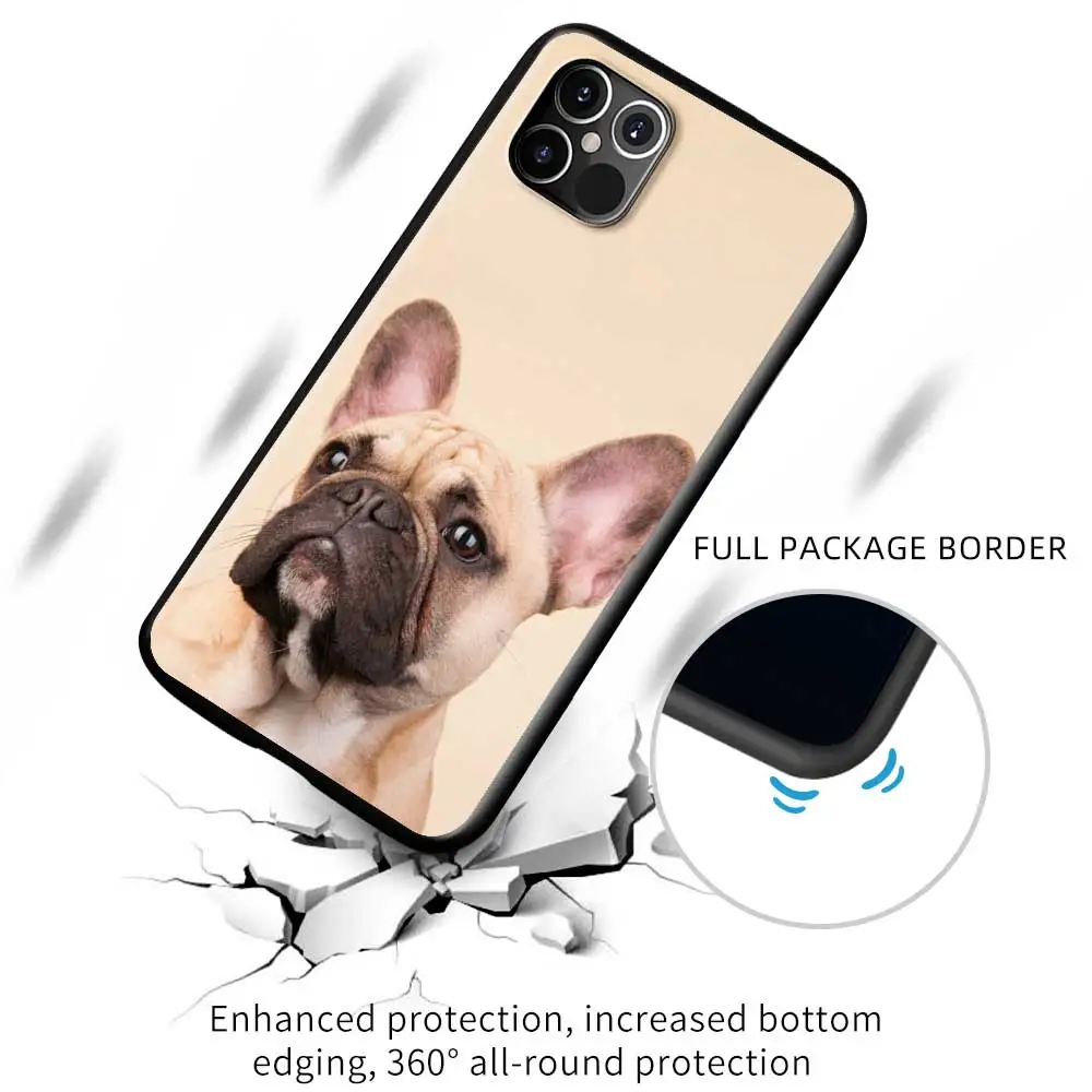 

French Bulldog Dog Soft TPU Phone Case For iPhone 12 Mini 11 Pro X XS Max XR SE 2020 7 8 6 6S Plus Back Shell Cover Coque Fundas