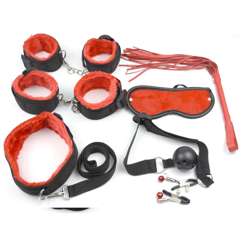 7 в 1 удерживающее устройство для бондажа секс игрушки плюшевые манжеты ремешок