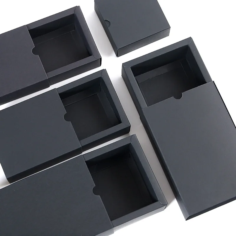 

Коробка для подарков, 10 шт., коробки из крафт-бумаги г/м2, черная Крафтовая упаковочная коробка, небольшой картон, подарочная упаковка вечерние Подарочная коробка для вечеринок, 10 размеров