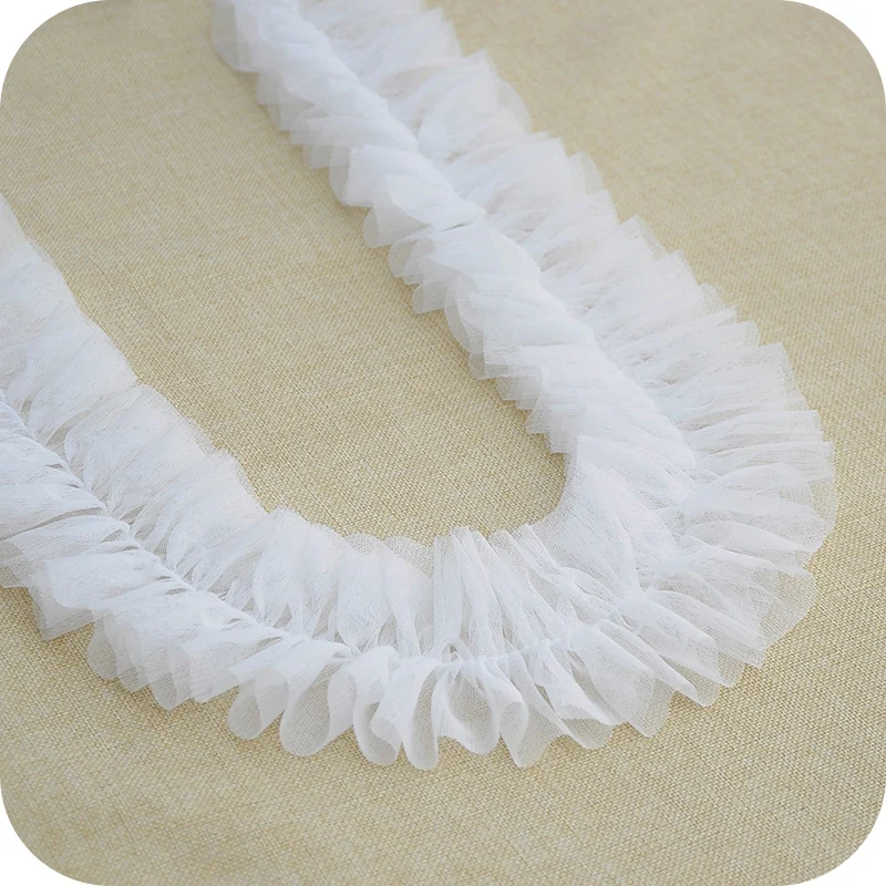 Сетчатая плиссированная кружевная лента 10 см | Дом и сад