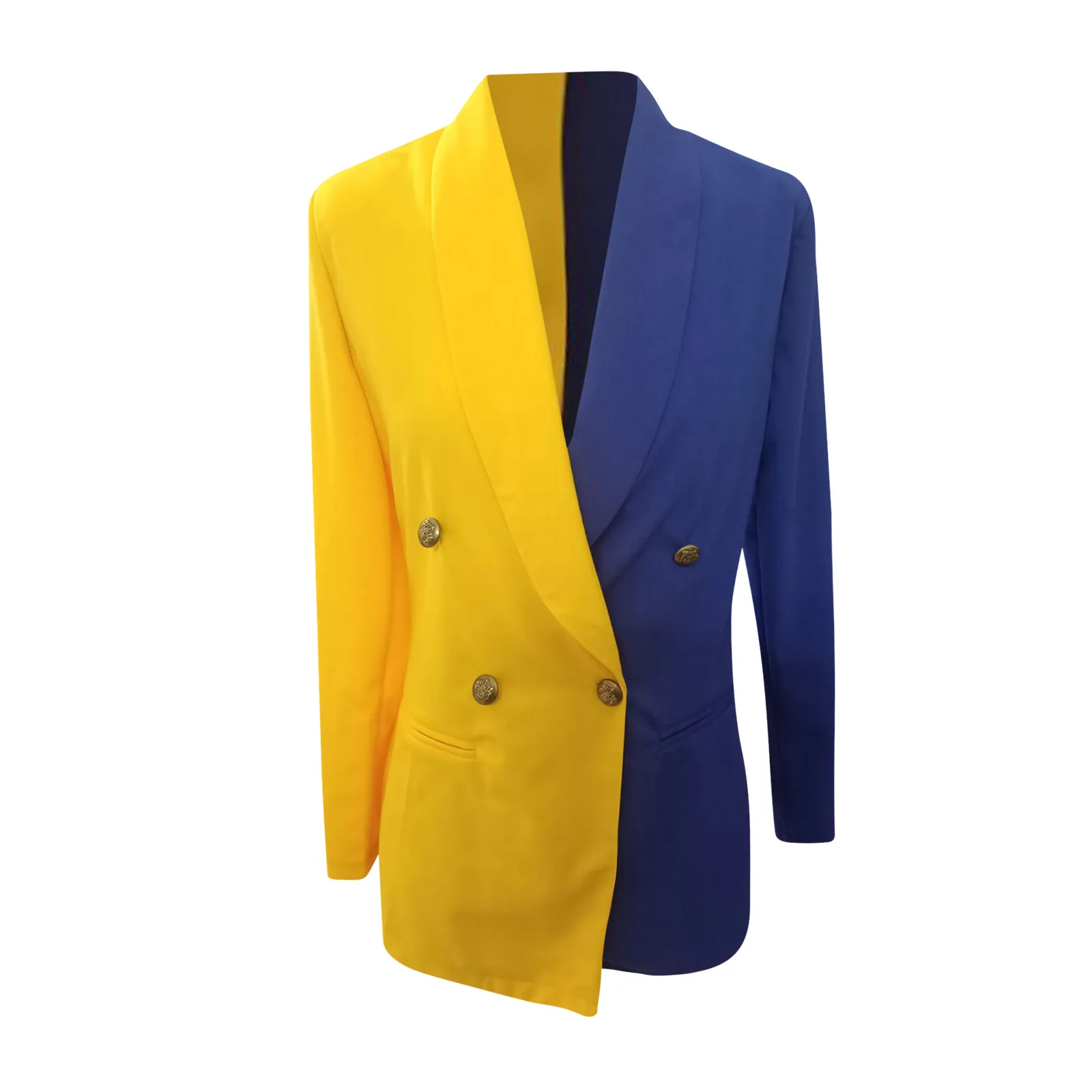 Designer Blazer Jacket Women Double Breasted Color Block Patchwork Long Sleeve V Neck Slim Blazer Suit Dress Coat Outerwear 2022 4