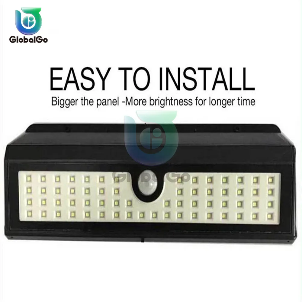 62 LED наружный Солнечный настенный светильник PIR датчик движения Солнечная лампа