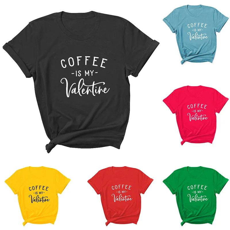 

Футболка с круглым вырезом и коротким рукавом, с надписью на День святого Валентина
