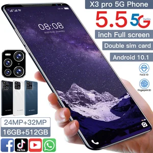 Global Version 5.5 inch X3 Pro High-profile mobile phone 5G Net
Android10.1 16+512GB 5600mAh Smartphone Unlocked Cell Phone New