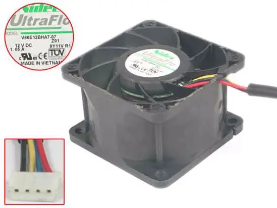 Nidec V60E12BHA7 07 A13 Z01 DC 12V 1.05A 60x60x38 мм 4 провод Сервер вентилятор охлаждения|Кулеры и