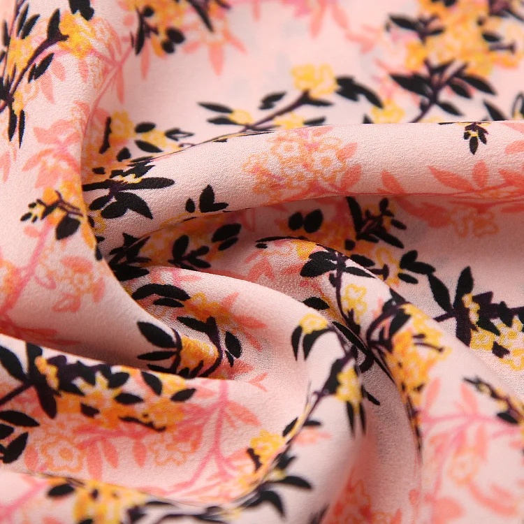 

2021 Spring Summer Hot Sale Clothing Sets High Quality Women Bow Collar Floral Print Chiffon Shirts+Skinny Black Pants & Capris