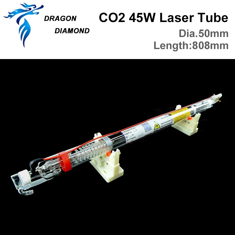 Лазерная трубка DRAGON DIAMOND CO2 45 50 Вт 808 мм металлическая головка диаметром для