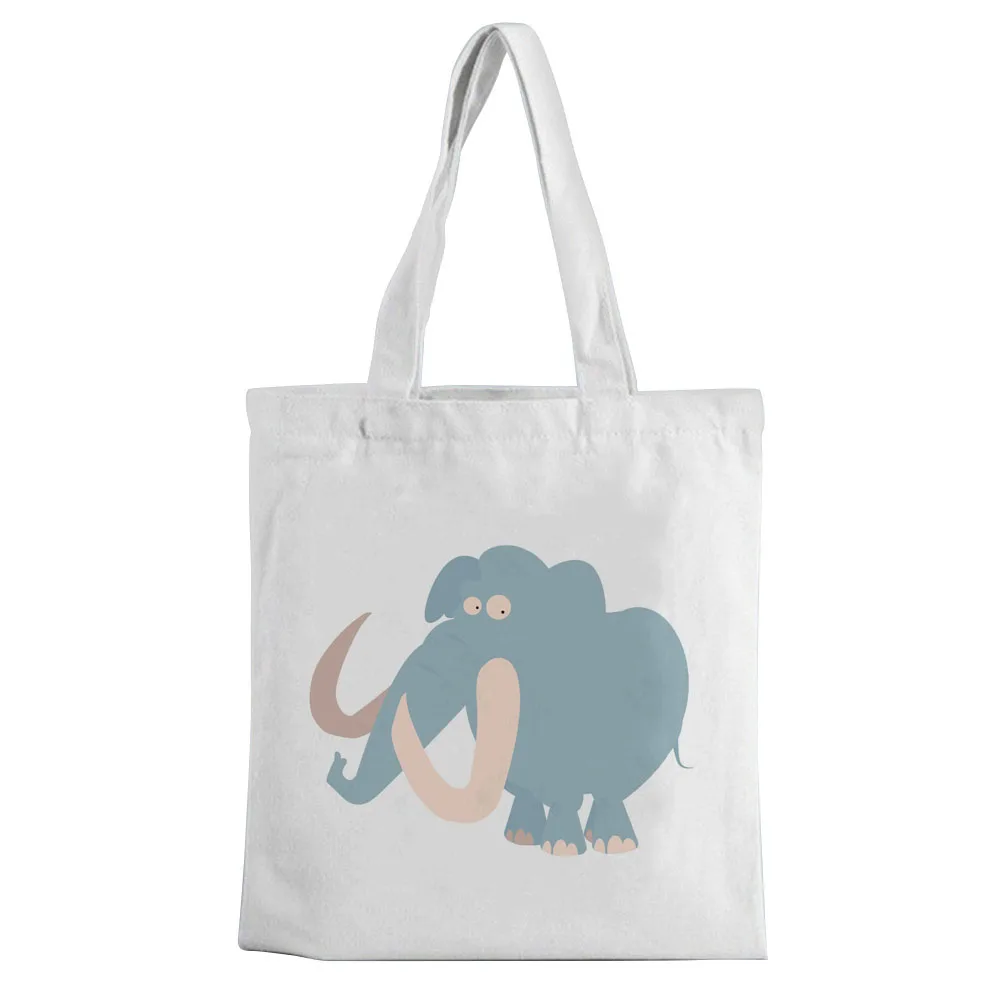 

2021 Холщовая Сумка CanvasBag с мультипликационным принтом животных, большая емкость, новая белая Модная Удобная Экологически чистая сумка для ма...