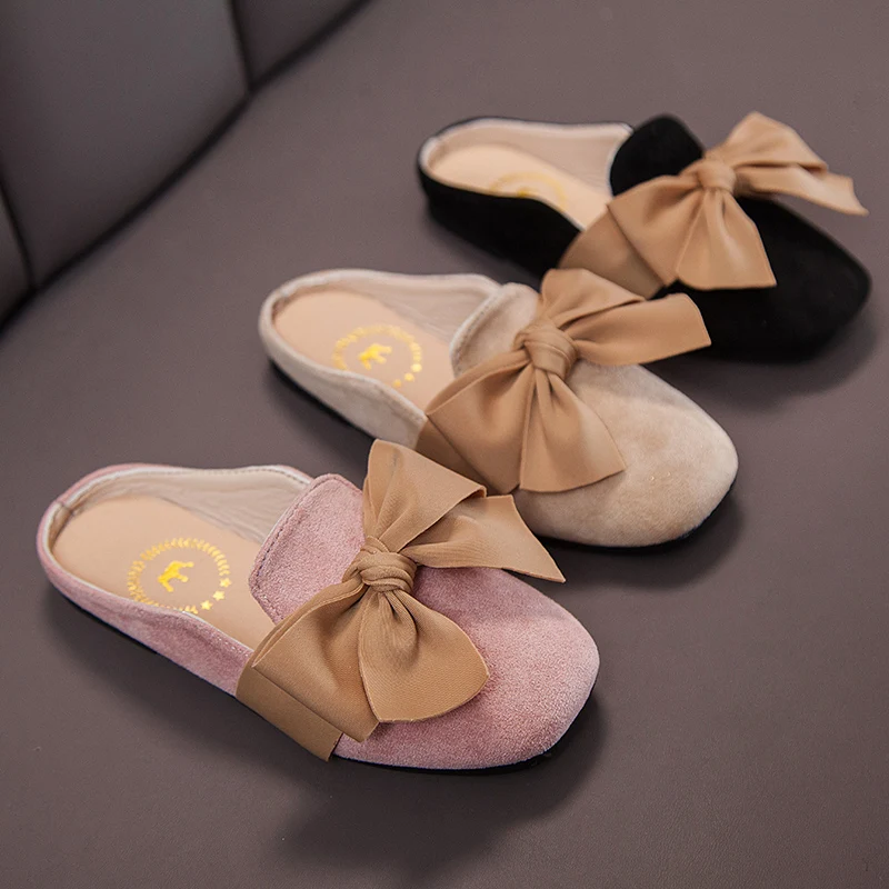 New Girls Slippers Spring Summer Girl shoes for kids Bow Shoes 2020 Kids slippers Outdoor Princess | Детская одежда и обувь