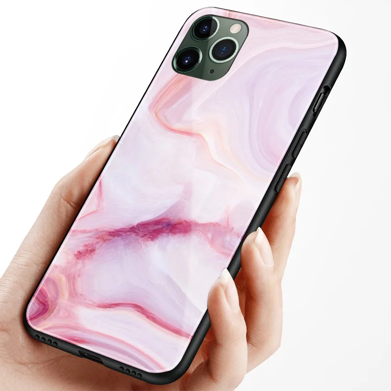 Натуральный Роскошный Мраморный Агат Cqoue tup стеклянный чехол для телефона iPhone SE 6