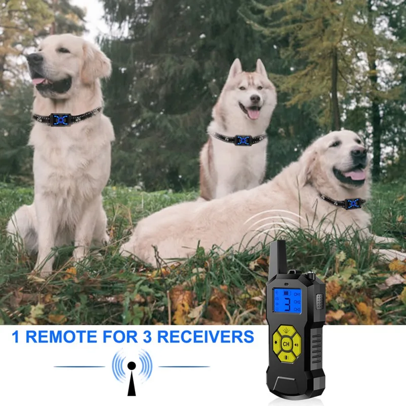 

Dog Training Collars Remote Control Anti Dog No Bark Stop Bite Device Rechargeable Electric Pet Training Aids Tools