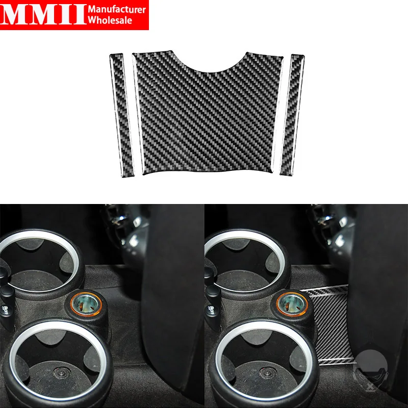For Mini Cooper Hardtop R56 Clubman R55 Convertible R57 Carbon Fiber Stickers Console Panel Car Interior Styling Accessories