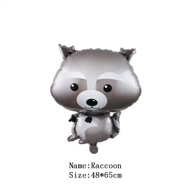 Raccoon 36 шт./набор, животные из мультфильмов лиса джунгли День рождения набор воздушных шаров Baby Shower клипсы для воздушных шаров, аксессуары для детей, для девочек и мальчиков поддерживает сторонние исполнители - Цвет: Raccoon