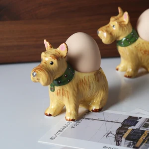 ceramic egg holder creativity soft boiled egg cups holder stander dog shaped egg stand storage dishwasher safe kitchen gadgets free global shipping