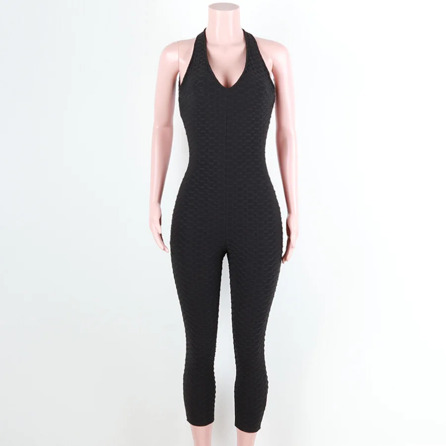 

Popular Honeycomb Sports Pants Female Yoga Pants Stretch Yoga Fitness Jumpsuit