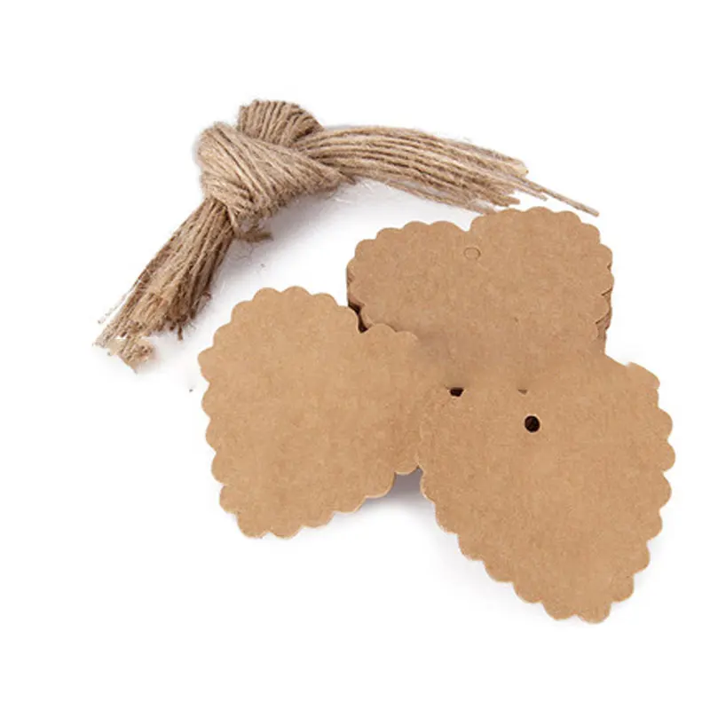 

Simple tag 65*60MM wavy heart blank kraft paper DIY wishing bottle card hanging list