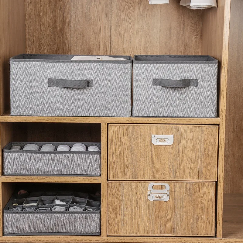 

Clothing Storage Boxes No Smell Polyester Fabric Clear Storage Baskets Containers Bins Clothes toys books Organizer