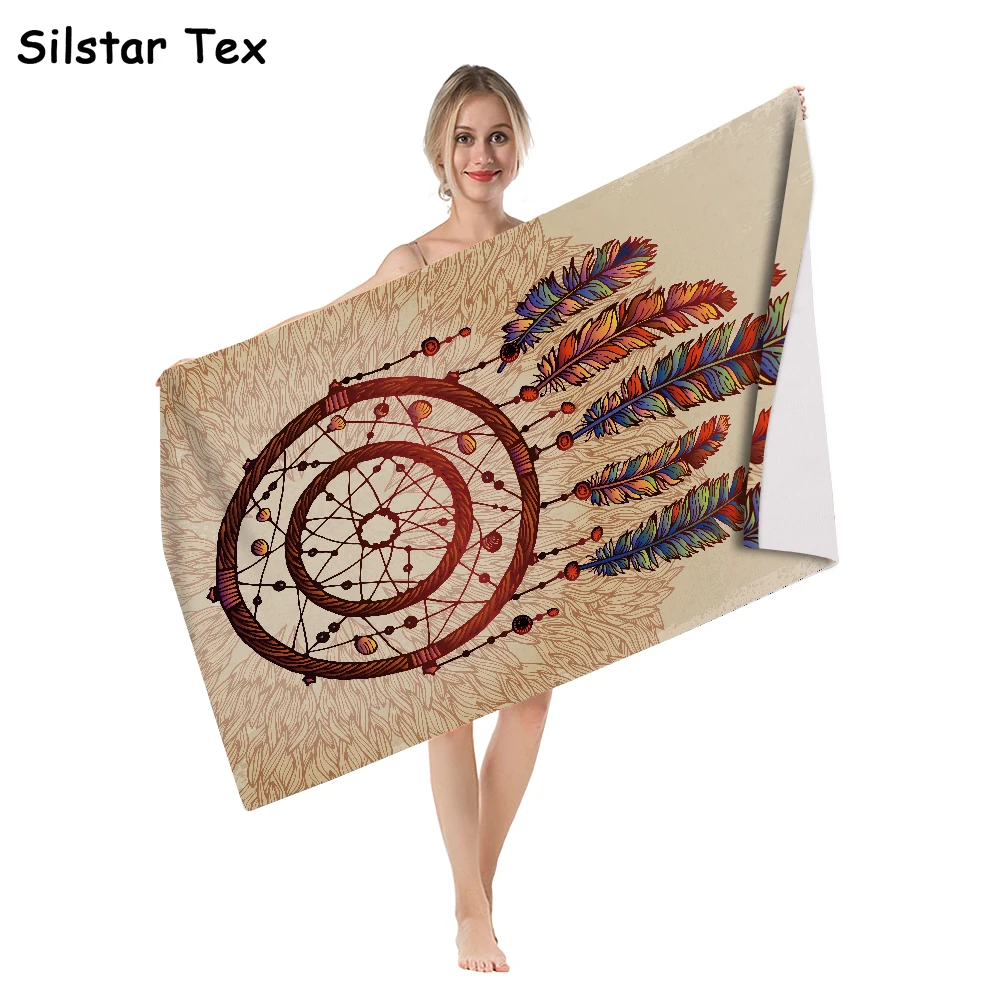 

Silstar Tex Dream Catcher Rectangle Bath Towel Soft Microfiber Beach Towel Summer Swimming Picnic Blanket Wall Tapestry