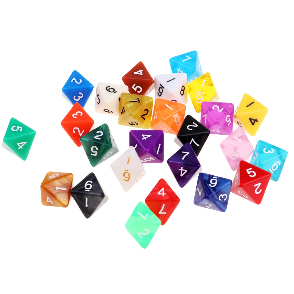 25 шт. многогранные акриловые кости d8 8 сторонние для MTG TRPG настольные игры