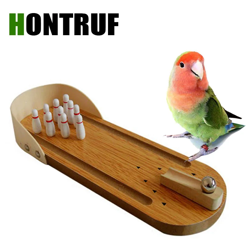 Игрушка пазл для обучения попугаям боулинг планшетофон попугаев настольные