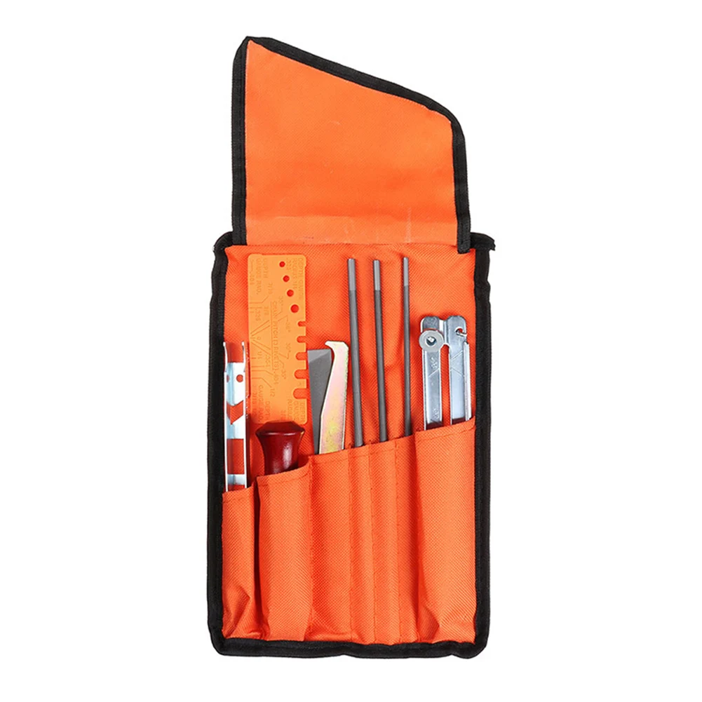 

10pcs Professional Chainsaw Chain Grinding Kit Hardwood Handle + Round / Flat File Guide Bar File Sharpener Tools