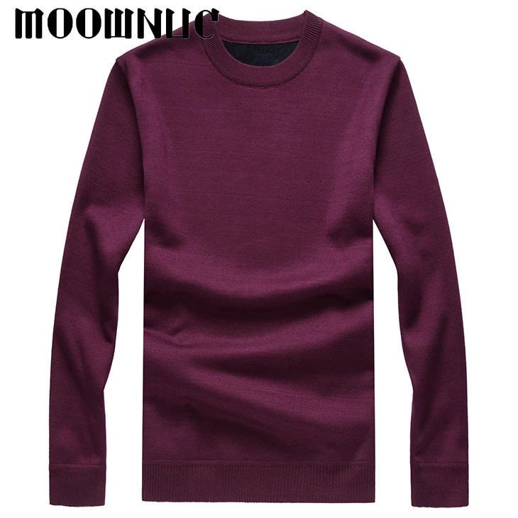 Свитер с бархатом сохраняющий тепло толстый круглый вырез классический стиль